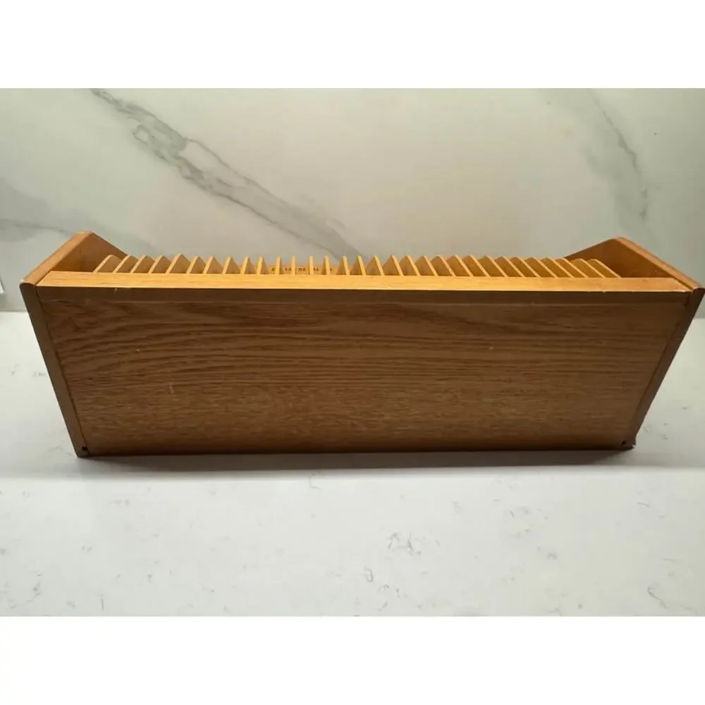 Vintage 31 Day Wood Monthly Bill Letter Sorter Desk Top Organizer